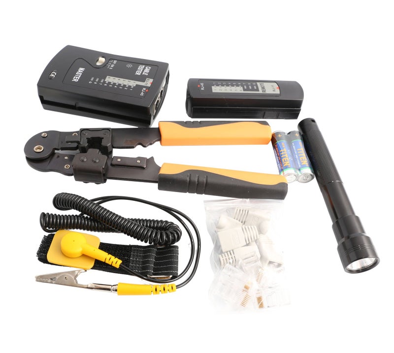 Syba 50 Pieces Network Tool Repair Kit, Ethernet LAN Cable Tester Computer Maintenance Coax Crimper Tool for RJ-45/11/12 Cat5/5e with Connector Accessories and Socket Set - Image 3
